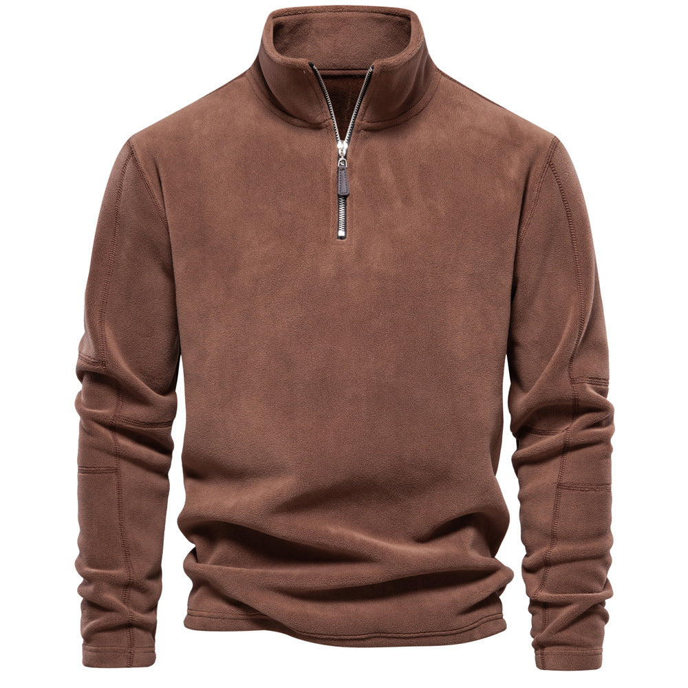 Larry – Fleece Zip Sweatshirt with High Collar