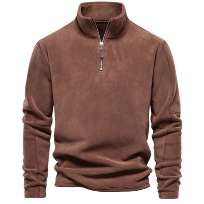 Larry – Fleece Zip Sweatshirt with High Collar