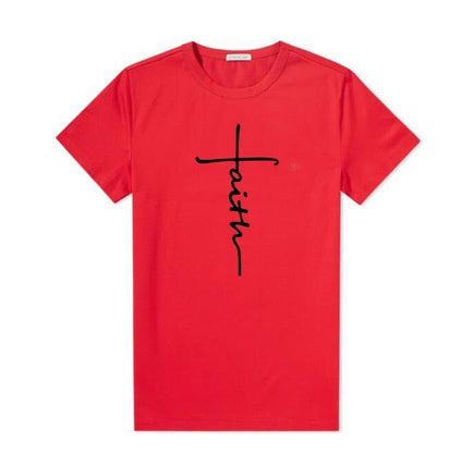 Carol – Women's Cotton T-Shirt with Cross Motif