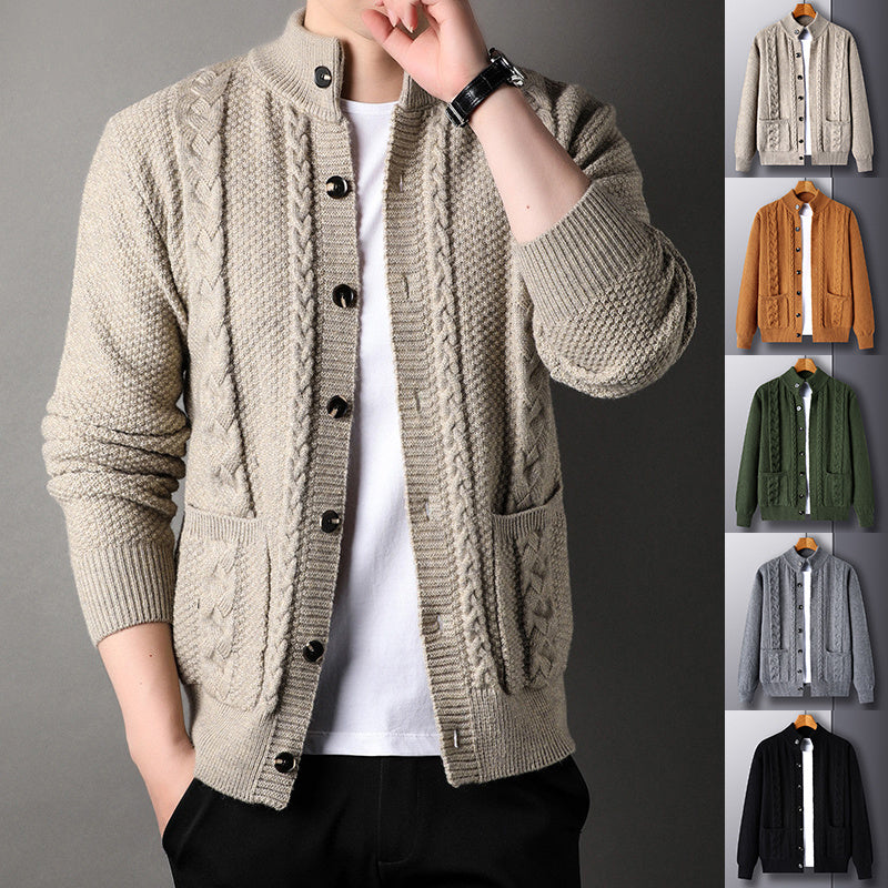 Geoffrey – Stylish Jacquard Cardigan with Pockets