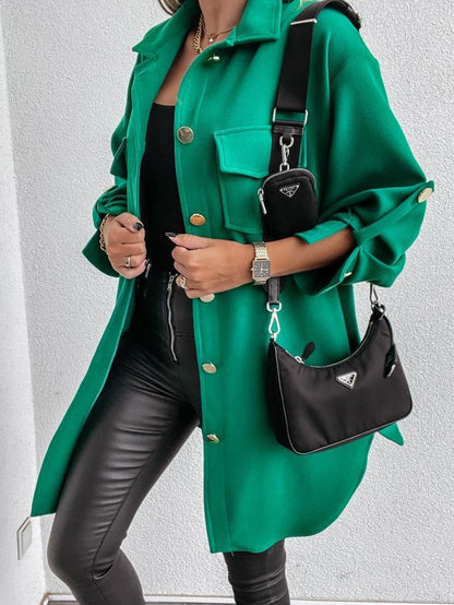 Miranda – Mid-Length Women's Jacket with Sleeve Button Detail