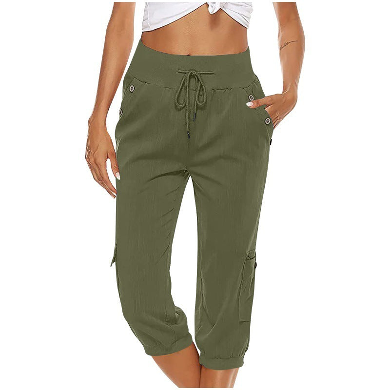 Alice – Stylish Women's Cargo Pants in Cotton and Linen