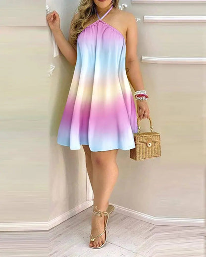 Caroline – Printed Summer Dress with Off-Shoulder Design