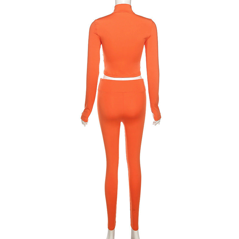 Judith – Urban Casual Suit with Stand-Up Collar and Zipper