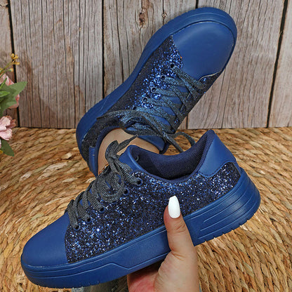 Hannah – Glittery Women's Sneakers with Thick Sole