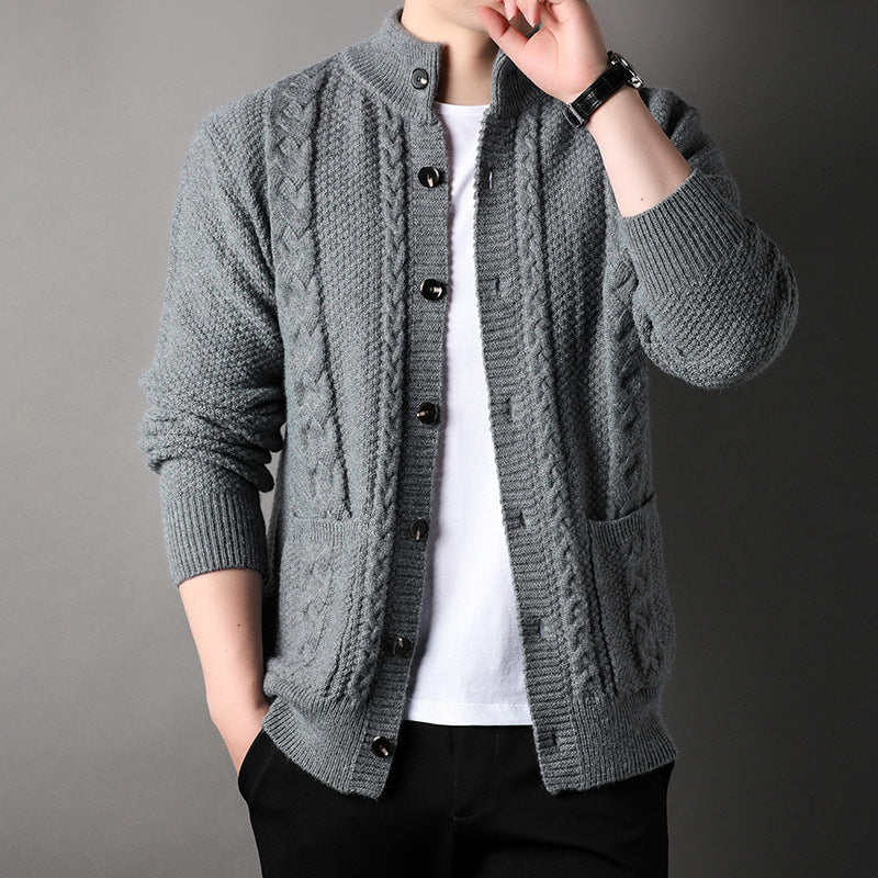 Geoffrey – Stylish Jacquard Cardigan with Pockets