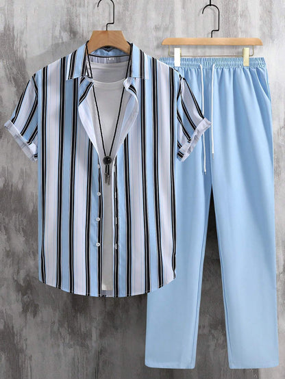 Catherine – Casual Stylish Striped Short Sleeve Jumpsuit