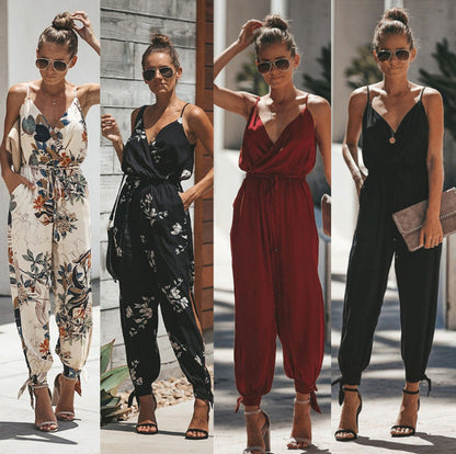 Francesca – Backless Jumpsuit with Pockets and V-Neck