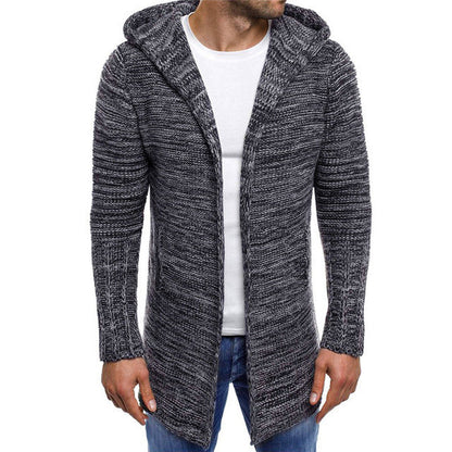 Kelvin – Long Men's Hooded Trench Cardigan for Winter