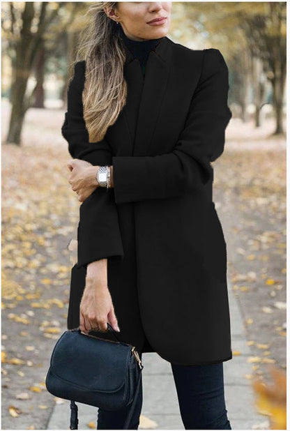Laurence – Wool Coat with Stand-Up Collar