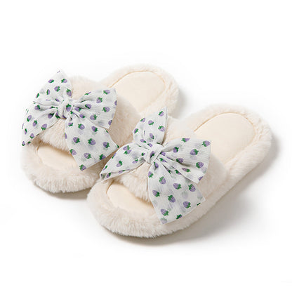 Julia – Cotton Slippers with Polka Dot Bow