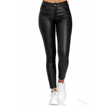 Tanya – Vegan Leather Pants in Solid Design