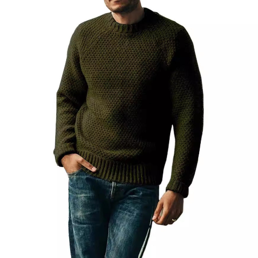Gary – Winter Pullover with Crew Neck in Solid Design