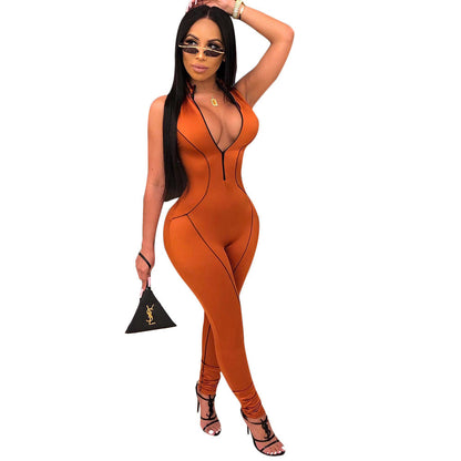 Megan – Women's Jumpsuit with Side Stripes