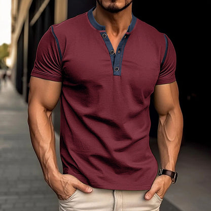 Alan – Short Sleeve V-Neck Polo for Men