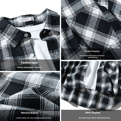 Edward – Casual Long-Sleeve Shirt in Japanese Style with Plaid Pattern