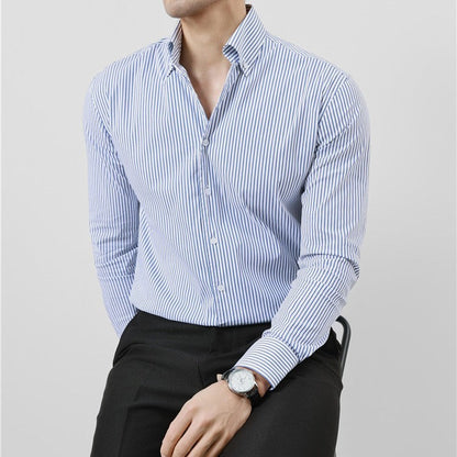 Max – Striped Men's V-Neck Long Sleeve Shirt
