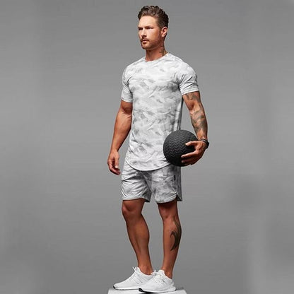 Stephen – Two-Piece Men's Short-Sleeve Camouflage Sports Set