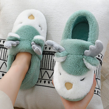Kelly – Cozy Winter Moose Plush Slippers