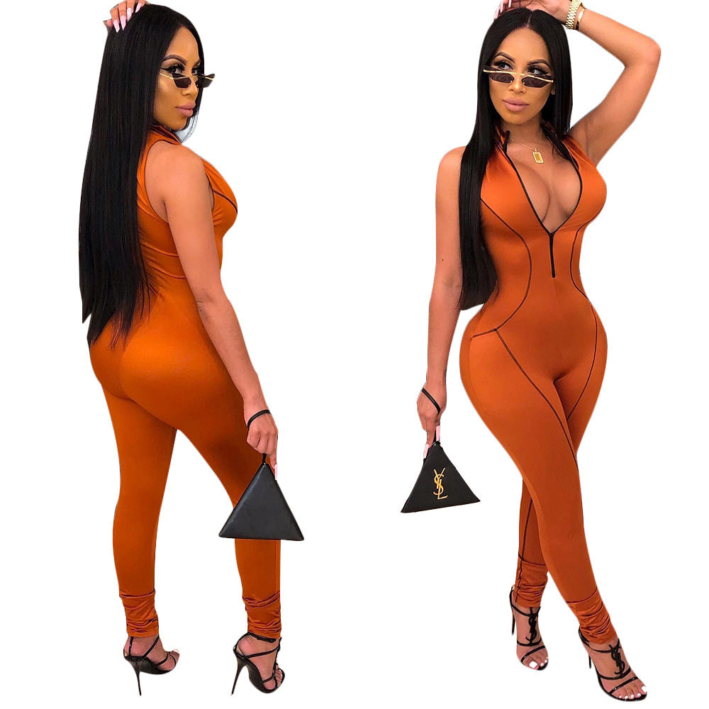 Megan – Women's Jumpsuit with Side Stripes