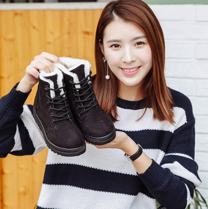 Julie – Flat Women's Winter Boots with Large Sizes in Vegan Plush