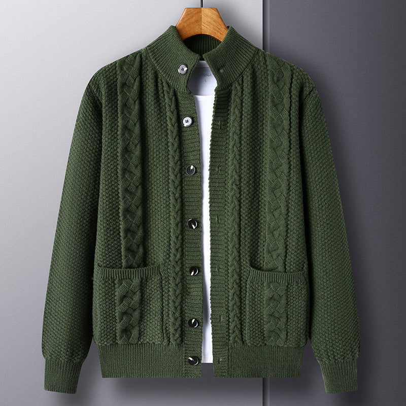 Geoffrey – Stylish Jacquard Cardigan with Pockets