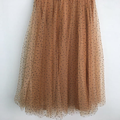 Betty – Polka Dot Mesh Skirt with High Elastic Waist
