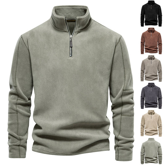 Larry – Fleece Zip Sweatshirt with High Collar