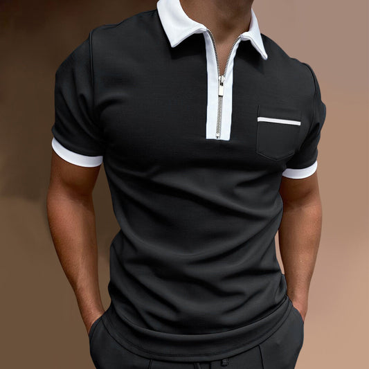 Elliot – Stylish Men's Polo Shirt with Lapel Collar and Slim Fit