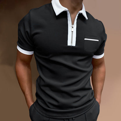Elliot – Stylish Men's Polo Shirt with Lapel Collar and Slim Fit