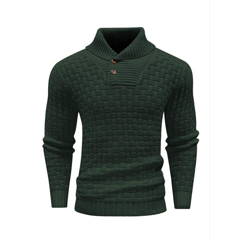 Alan – Slim Fit Men's Turtleneck Sweater with Button Design