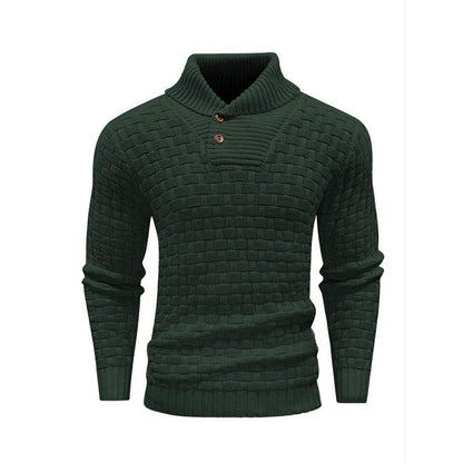 Alan – Slim Fit Men's Turtleneck Sweater with Button Design