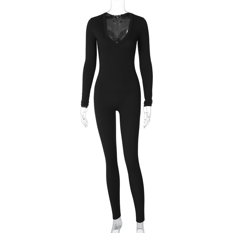 Hayley – Slim Fit Sporty Jumpsuit with Long Sleeves