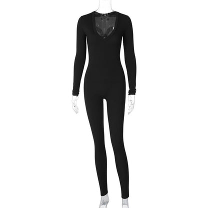 Hayley – Slim Fit Sporty Jumpsuit with Long Sleeves