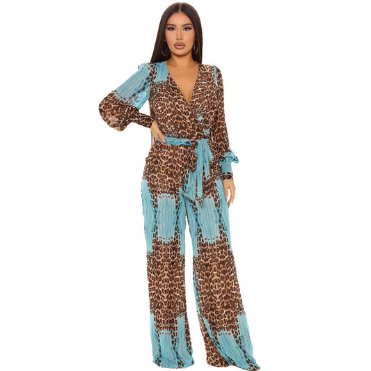 Heidi – Long Chiffon Jumpsuit with Digital Print