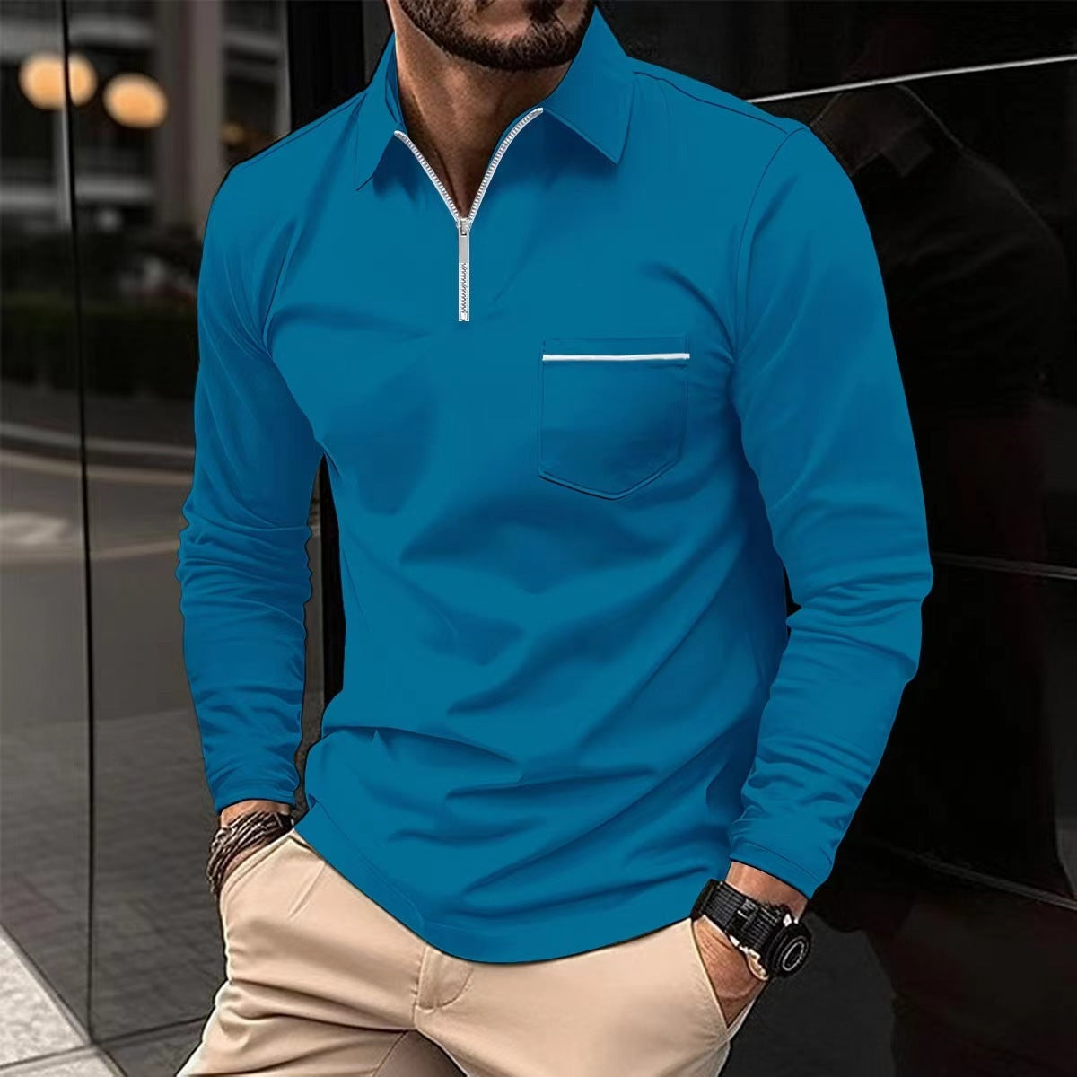 Terry – Men's Autumn Polo Shirt with Zipper