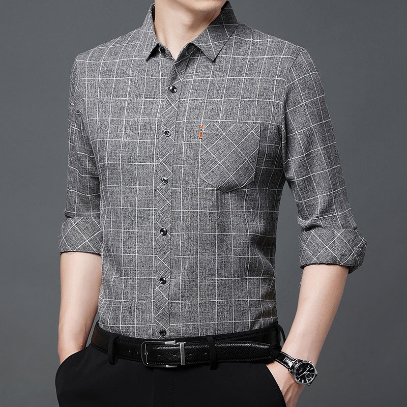 David – Long-Sleeve Plaid Shirt for Men