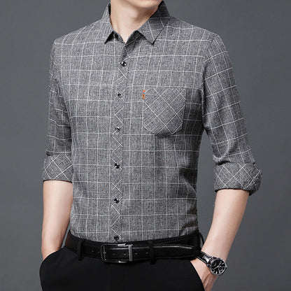 David – Long-Sleeve Plaid Shirt for Men