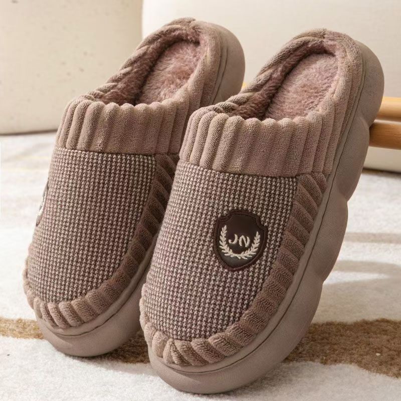 Amy – Plush Slippers with Color Block for Winter