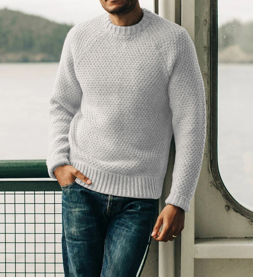 Gary – Winter Pullover with Crew Neck in Solid Design