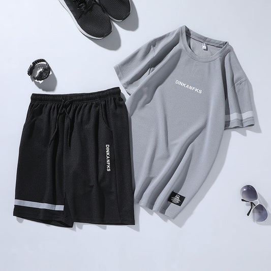 Sam – Men's Athletic Suit with Short Sleeve T-Shirt