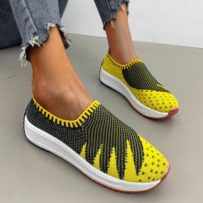 Denise – Breathable Flyknit Wedge Sneakers