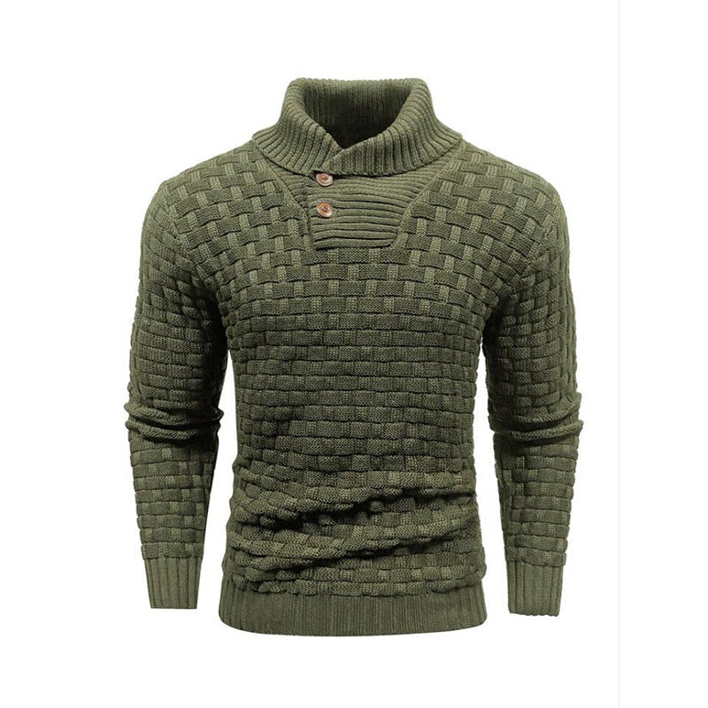 Alan – Slim Fit Men's Turtleneck Sweater with Button Design