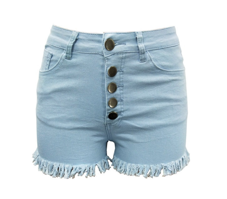 Francesca – Sexy Denim Shorts with Decorative Buttons