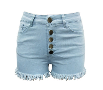Francesca – Sexy Denim Shorts with Decorative Buttons