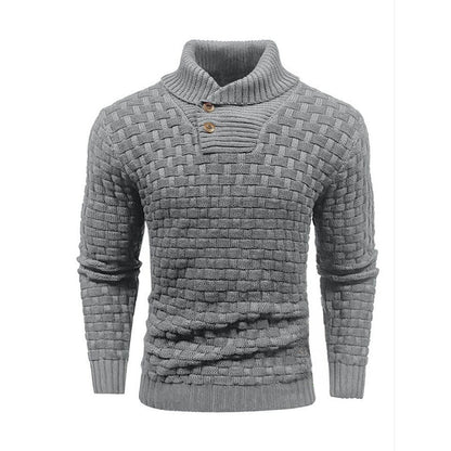 Alan – Slim Fit Men's Turtleneck Sweater with Button Design