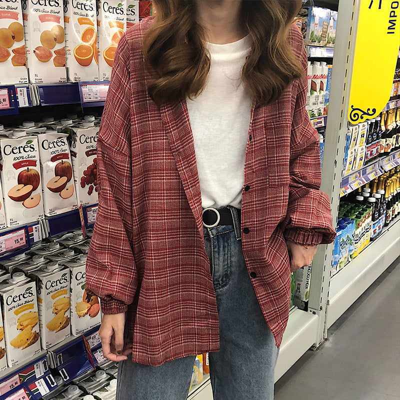 Jade – Plaid Blouse