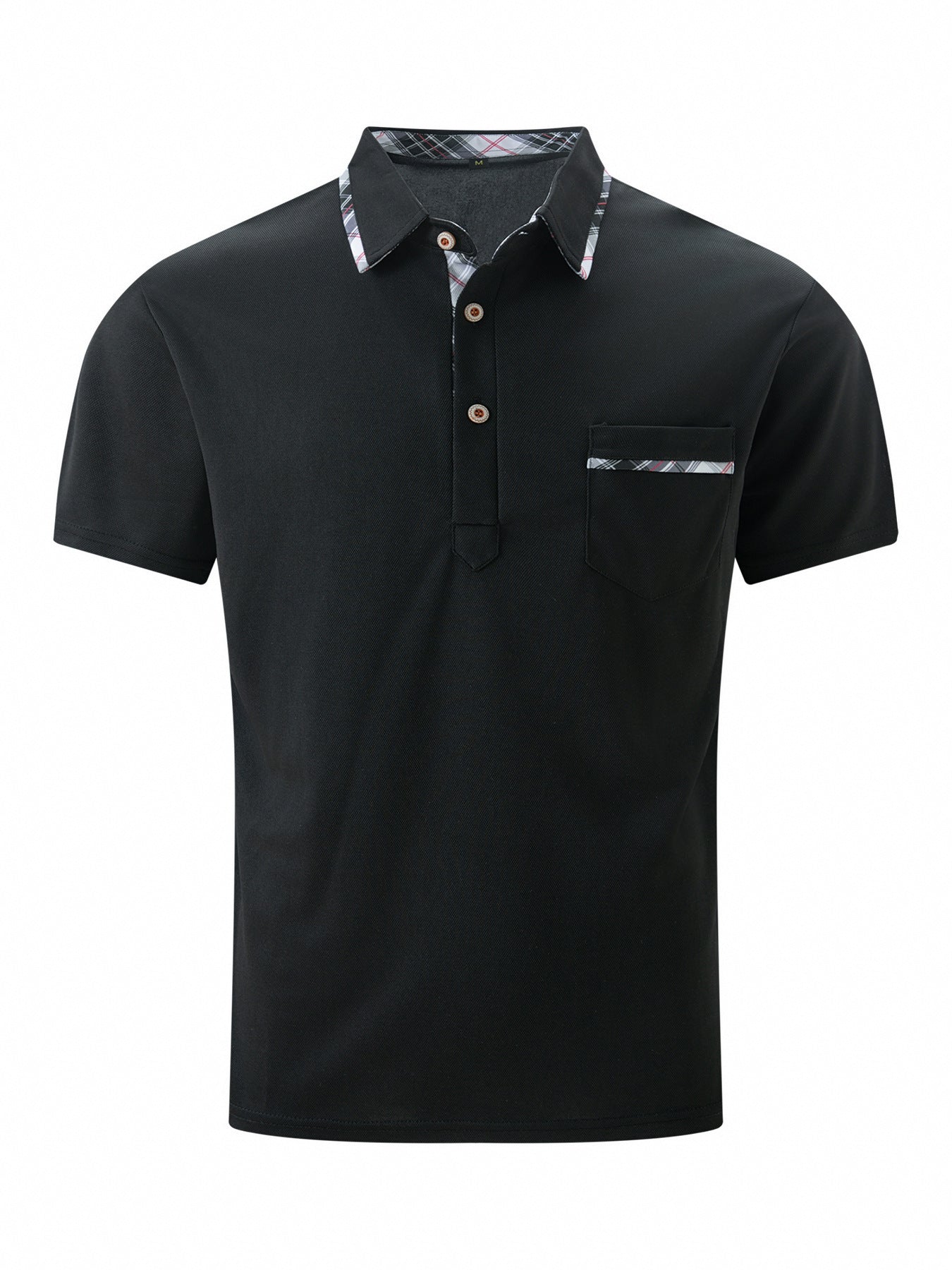 Edward – Asymmetric Men's Polo Shirt with Dot Pattern