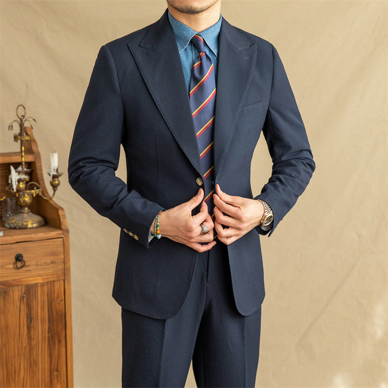 Dylan – Breathable Suit with Half Lining in Bubble Yarn