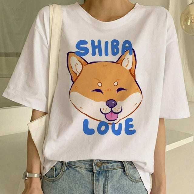 Louise – Fashion Shiba Inu Dog Crew Neck T-Shirt